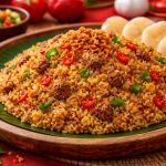 nasi goreng kampung sederhana khas indonesia dengan telur dan sayuran