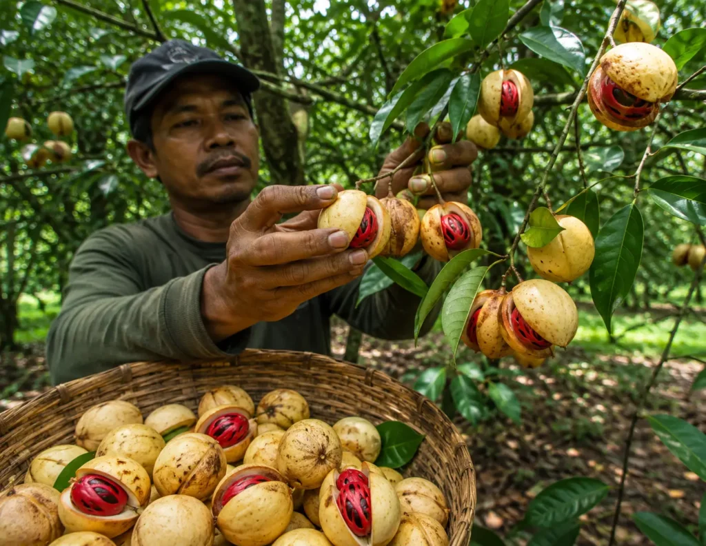 petani-memanen-buah-pala-asli-indonesia